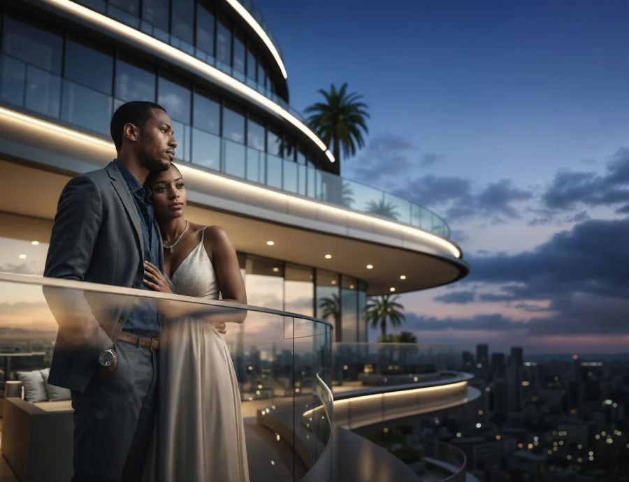 Residents on a Cheval Riverside balcony
