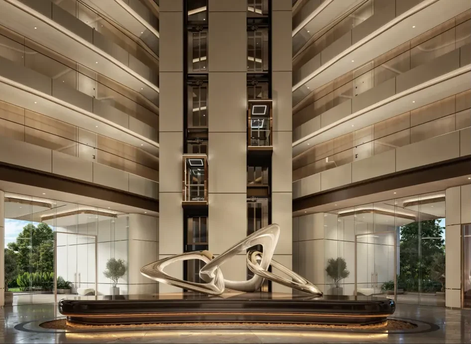 Cheval Riverside atrium and reception