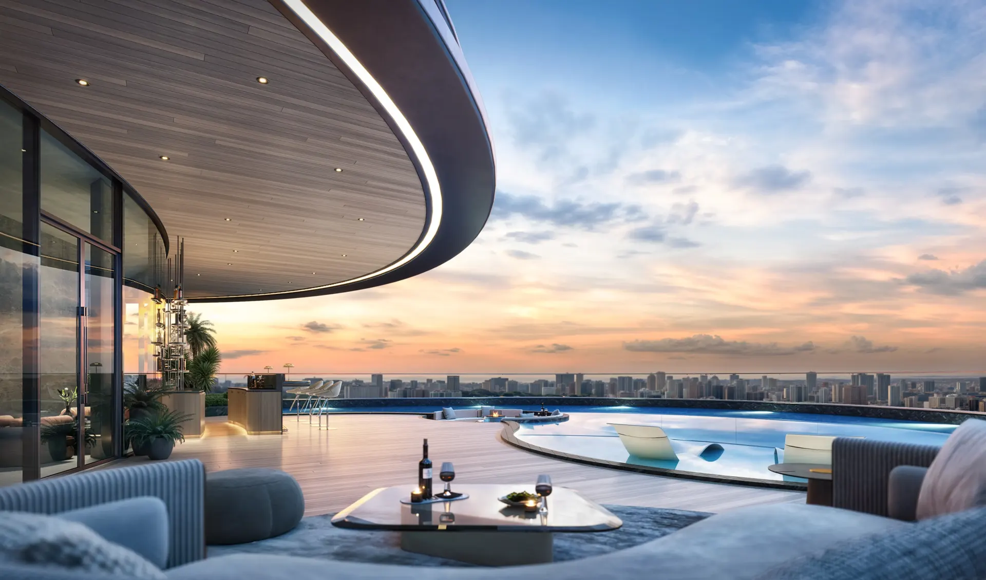 Rooftop swimming pool at Cheval Riverside