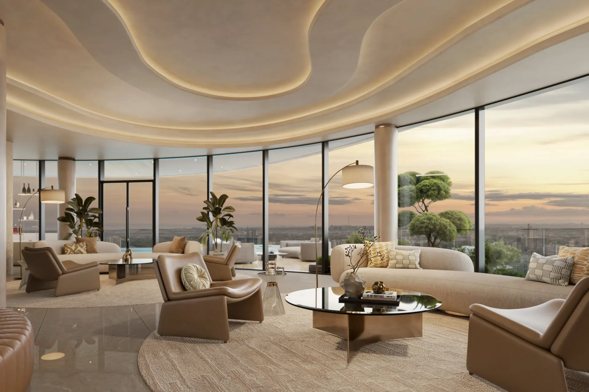 Sky Residences lounge at Cheval Riverside