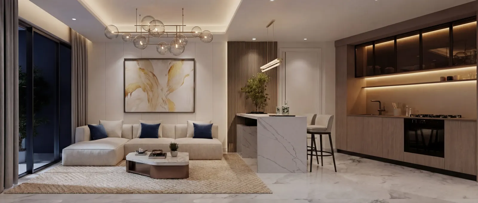 One-bedroom residence kitchen
