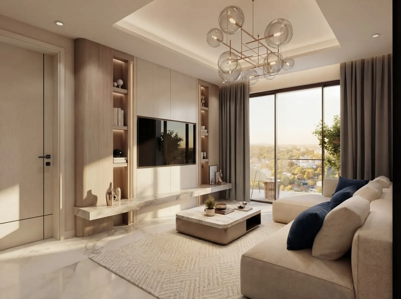 One-bedroom residence living area