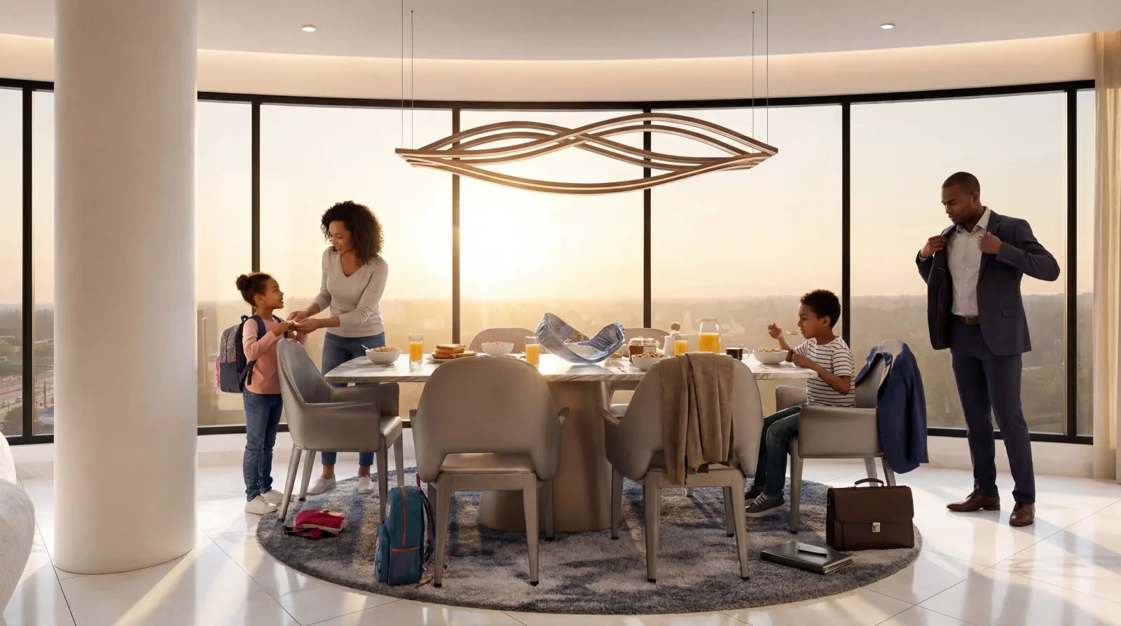 Two-bedroom residence dining area
